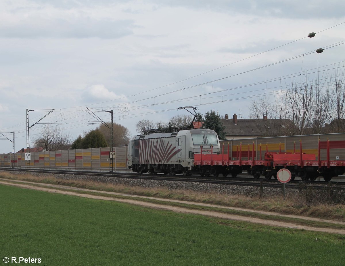 Nachschuss 193 774 zieht den Rumänien Shuttel bei Obertraublingen 14.03.20