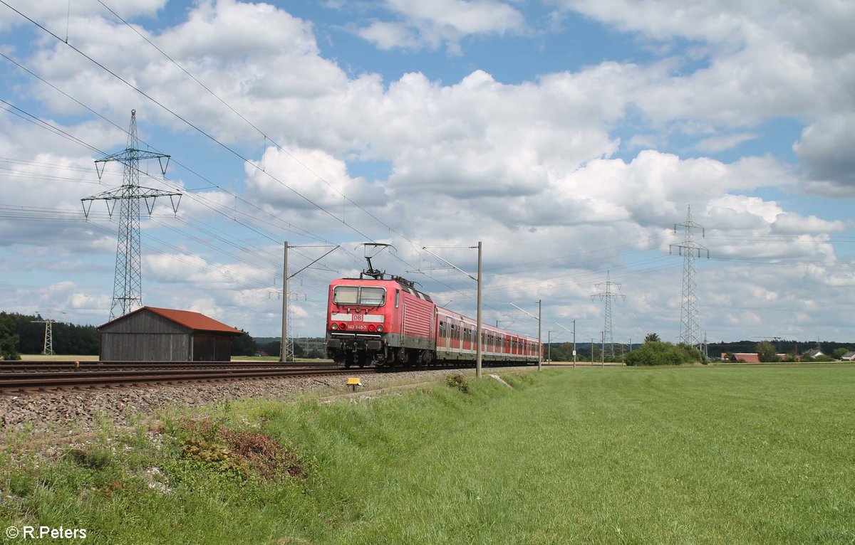 Nachschuss auf 143 640-7 mit der S2 39627 Roth - Altdorf bei Winkelhaid. 03.07.20