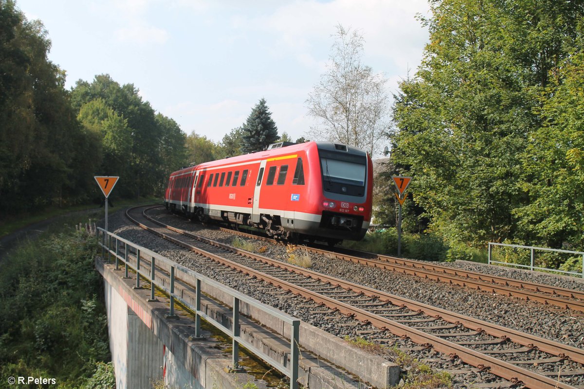 Nachschuss auf 612 167 in Schwarzenbach/Saale. 23.09.17