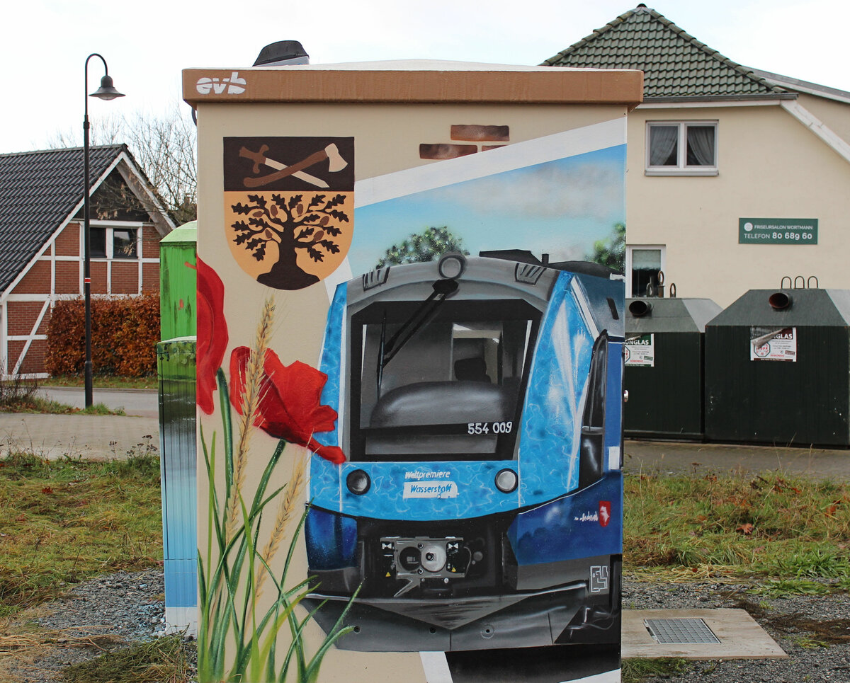 Neues Schalthäuschen für den beschrankten Bahnübergang in Tostedt - West. Datum: 24.11.2023