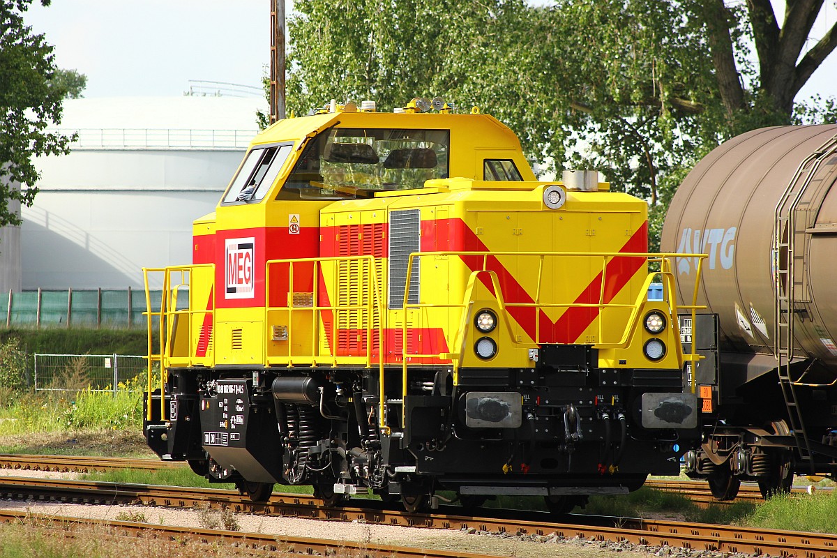 Nochmal eine Aufnahme der neuen Alstom H3/1002 006-7 der MEG die z.Zt bei Metrans im Testeinsatz ist. HH-Dradenau 29.08.2015