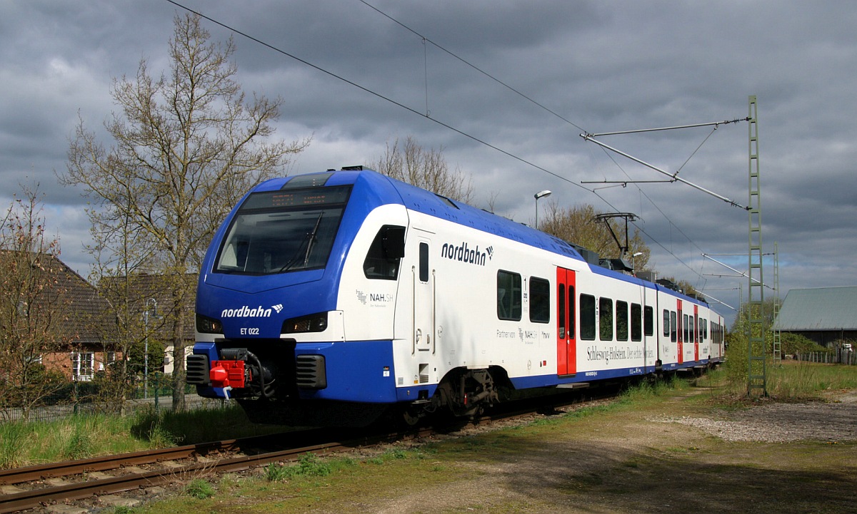 Nordbahn ET 022 (1429 022) im Abstellbereich in Wrist. 03.05.2023