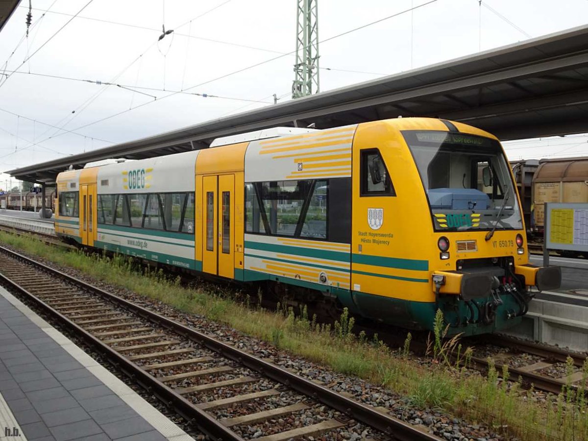 ODEG 650 079-6 bei der abfahrt von cottbus-hbf,04.09.20