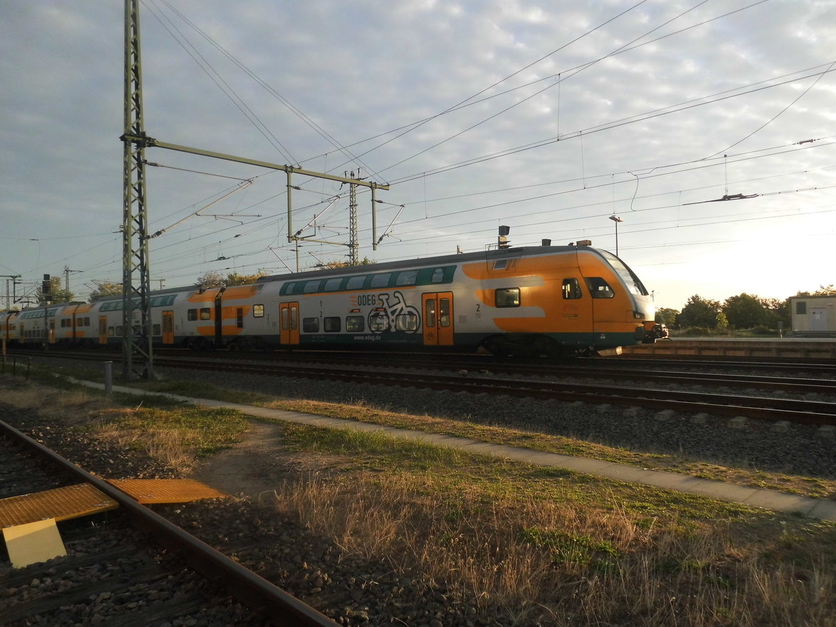 ODEG ET 445.XXX bei der einfahrt in den Schweriner Hbf am 30.9.18