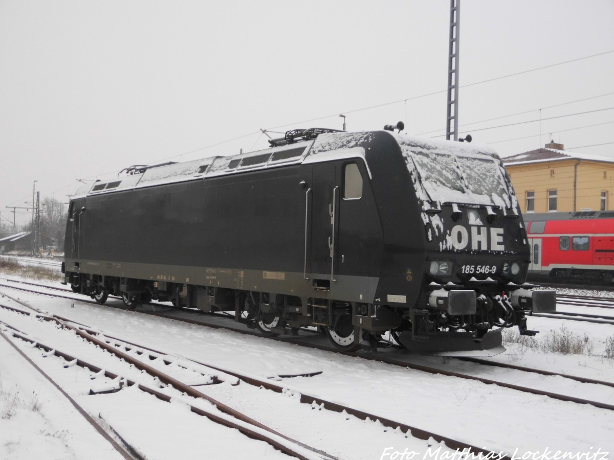 OHE 185 546-9 abgestellt im Bahnhof Delitzsch unt Bf am 5.1.16