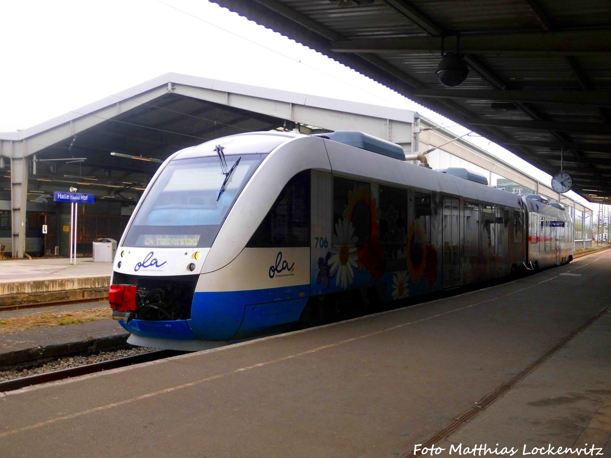 OLA VT 706 im Bahnhof Halle (Saale) Hbf am 18.3.17