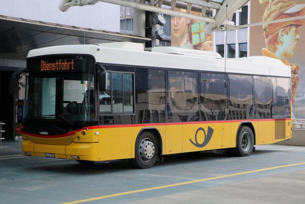 PostAuto Graubnden - GR 69'102/PID 11'626 - Scania/Hess am 15. Januar 2025 in Chur, Postautostation (Aufnahme: Martin Beyer)