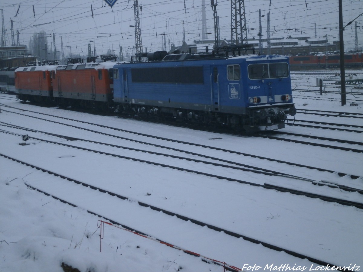 PRESS 155 045-9 (155 238-9) abgestellt in Halle (Saale) am 30.12.14