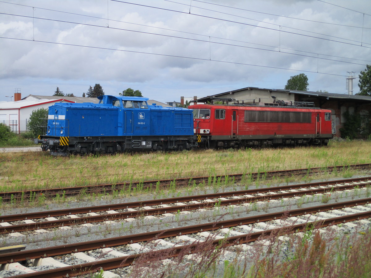 PRESS 204 022 und die 155 204,am 12.Juli 2020,in Bergen/Rgen.