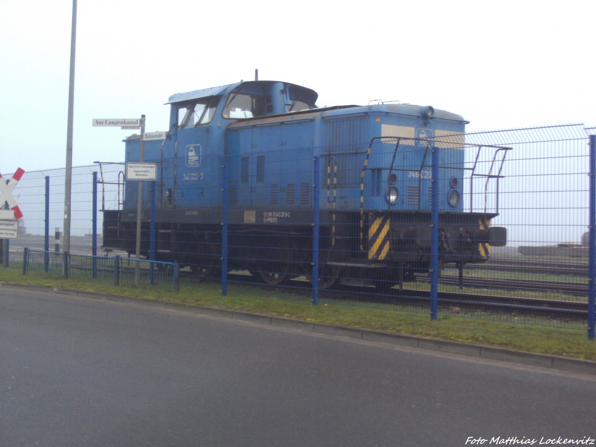 PRESS 346 020 (345 213-3) abgestellt im Stralsunder Stadthafen (Bei der Getreide AG) in Stralsund am 12.11.13