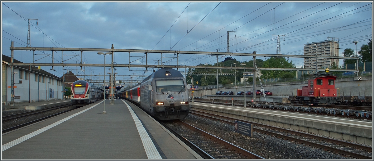 RABe 511, Re 460 und BAM Te in Morges.
3. Juli 2014