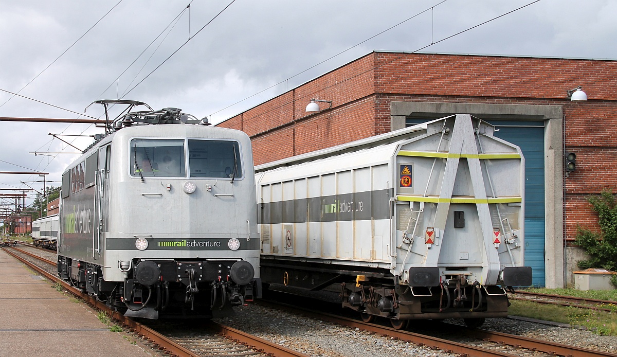 Railadventure 111 029-5 beim umsetzen im Grenzbahnhof Padborg. 19.08.2021