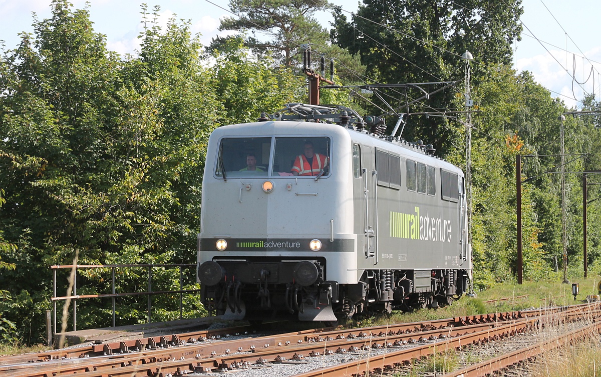 Railadventure 111 082 auf Rangierfahrt im Bhf Padborg 23.08.2021