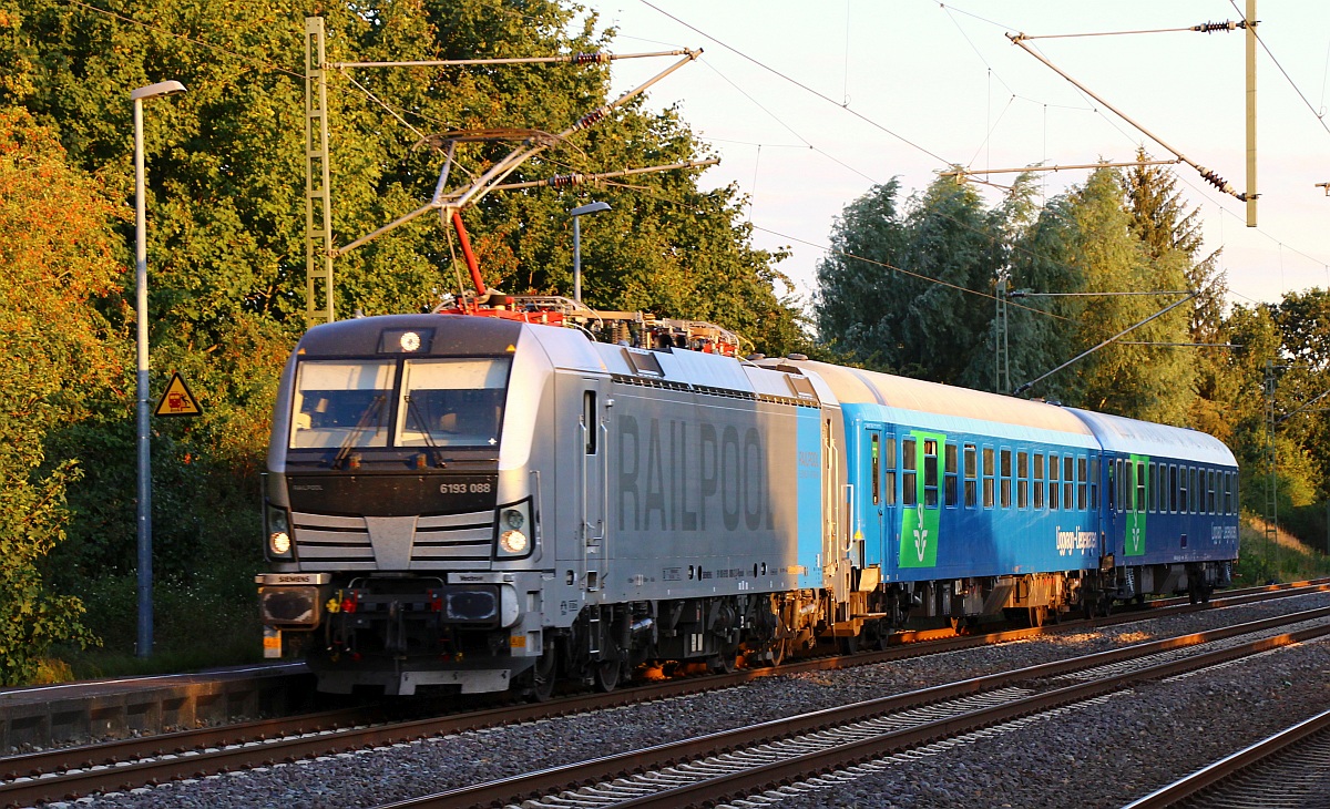 Railpool 193 088-2, REV/MMAL/22.04.2022 mit dem DPE 81666 (EN 496) Hamburg-Pattburg. Owschlag 03.09.2022