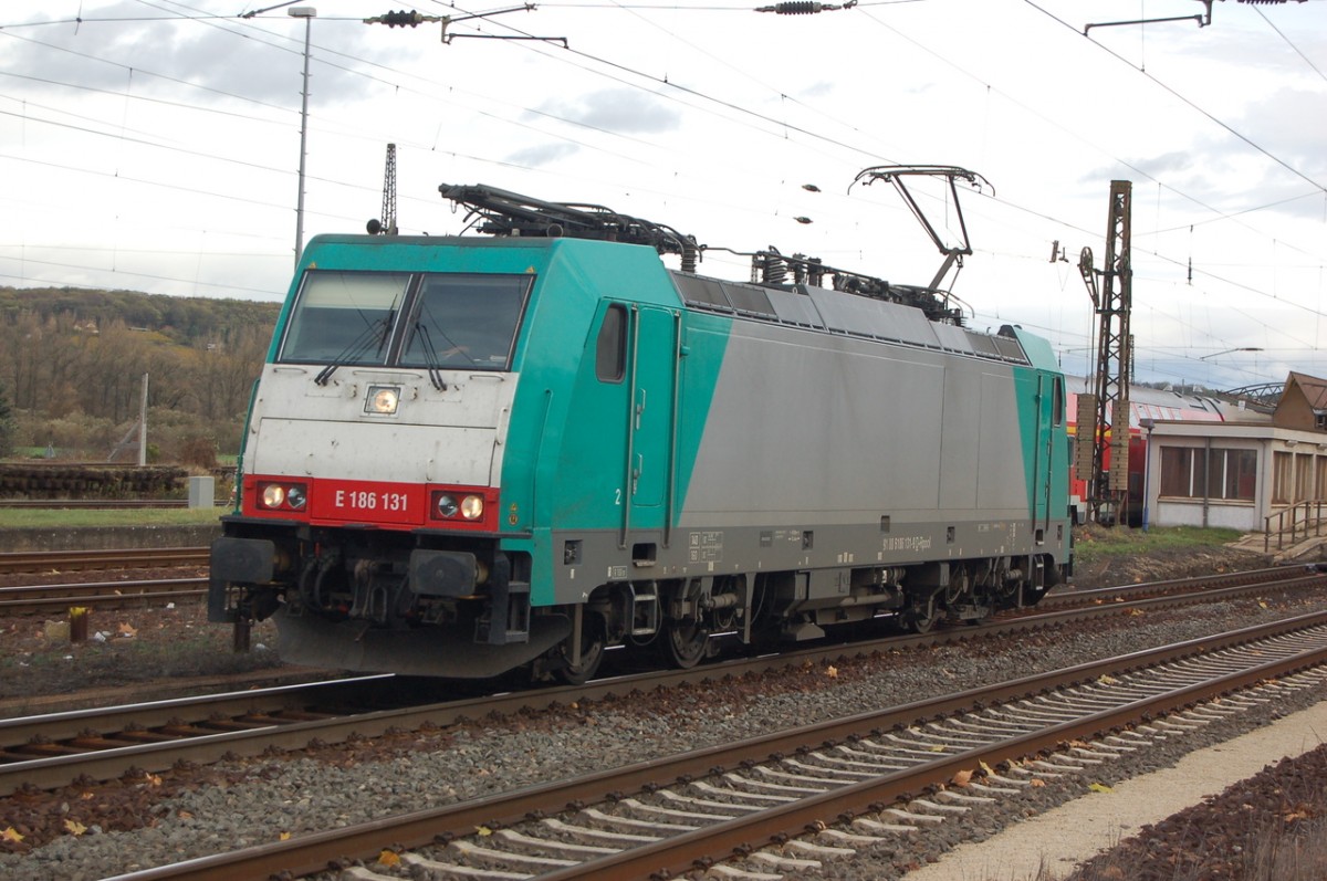 Railpool E 186 131 als Tfzf Richtung Bad K�sen, am 04.11.2013 in Naumburg Hbf (Foto: dampflok015)