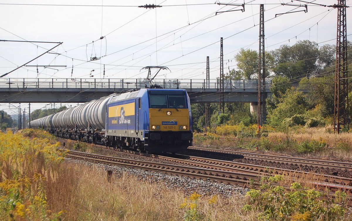 RBB 146 520-2 mit Kesselwagen Richtung Gro�korbetha, am 07.09.2013 in Naumburg Hbf. (Foto: dampflok015)