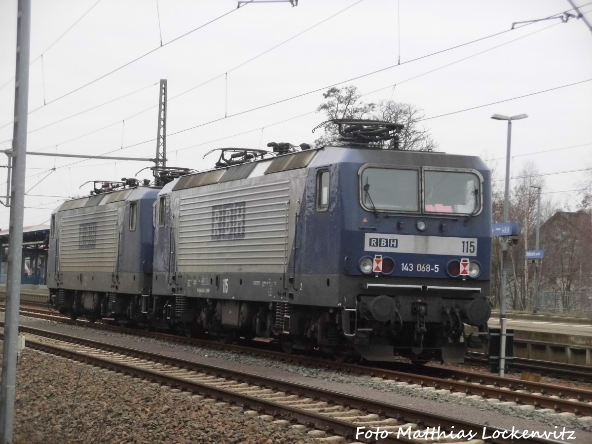 RBH 143 307 und 143 068 in Delitzsch am 25.1.16