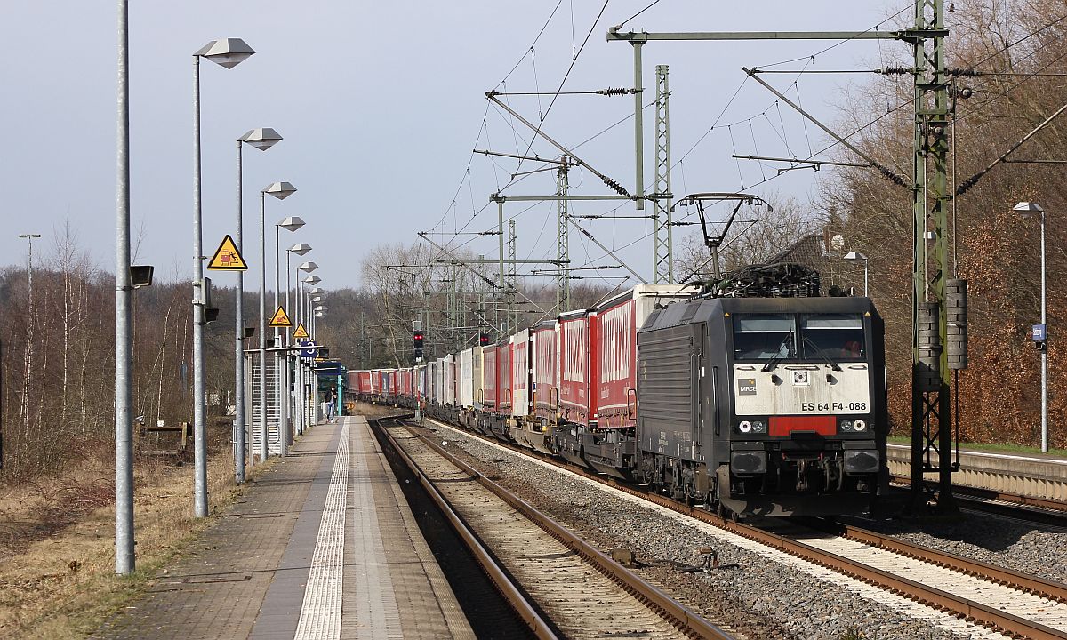 RCE/TXL ES 64 F4-088 mit Lauritzen nach Verona. Schleswig 12.02.2017
