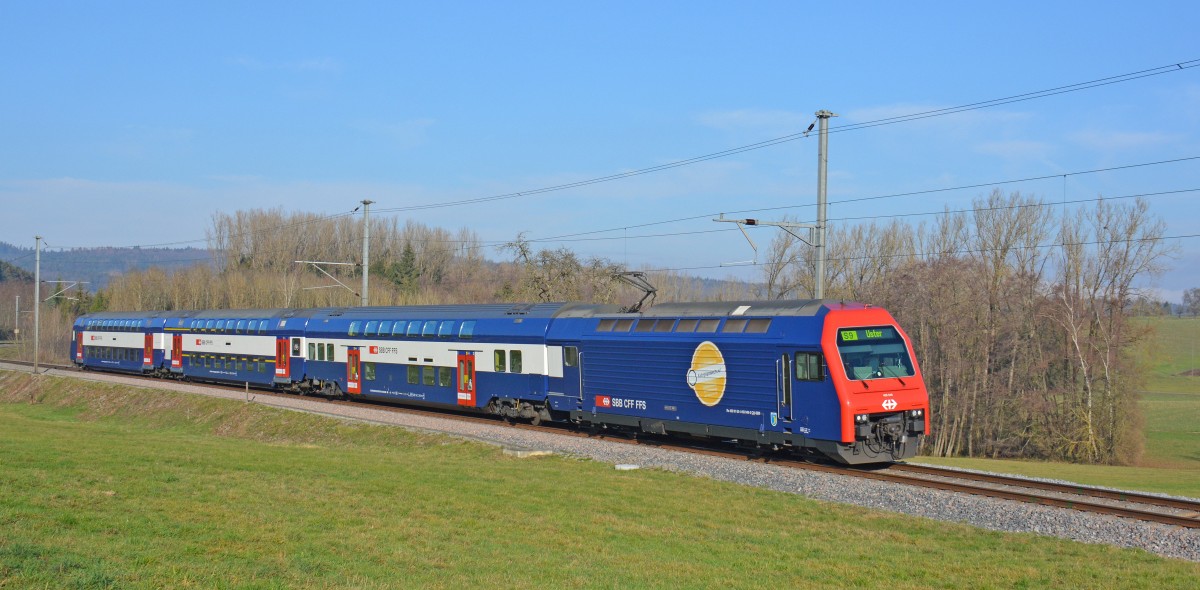 Re 450 049-2  Nänikon  mit DPZ Kompositionen als S 9 18943 Schaffhausen - Uster am 13.12.2015 zwischen Jestetten und Lottstetten 