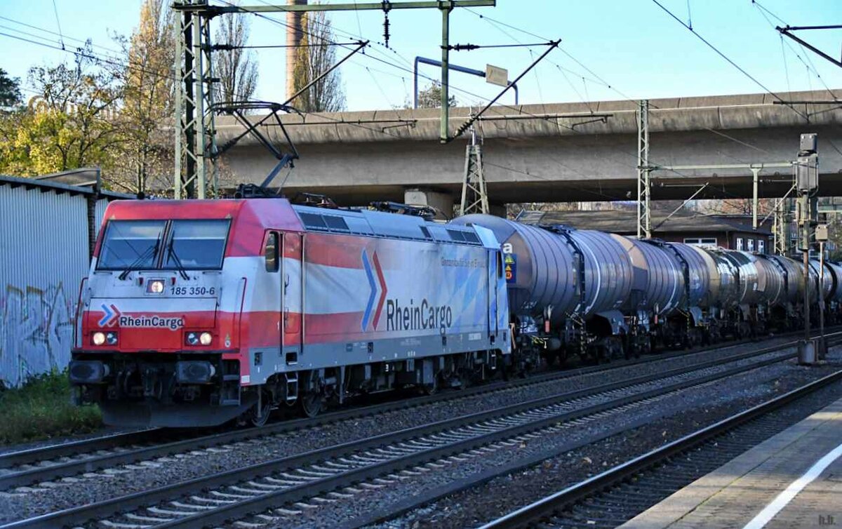 RHC 185 350-6 zog einen tankzug durch hh-harburg,09.11.21