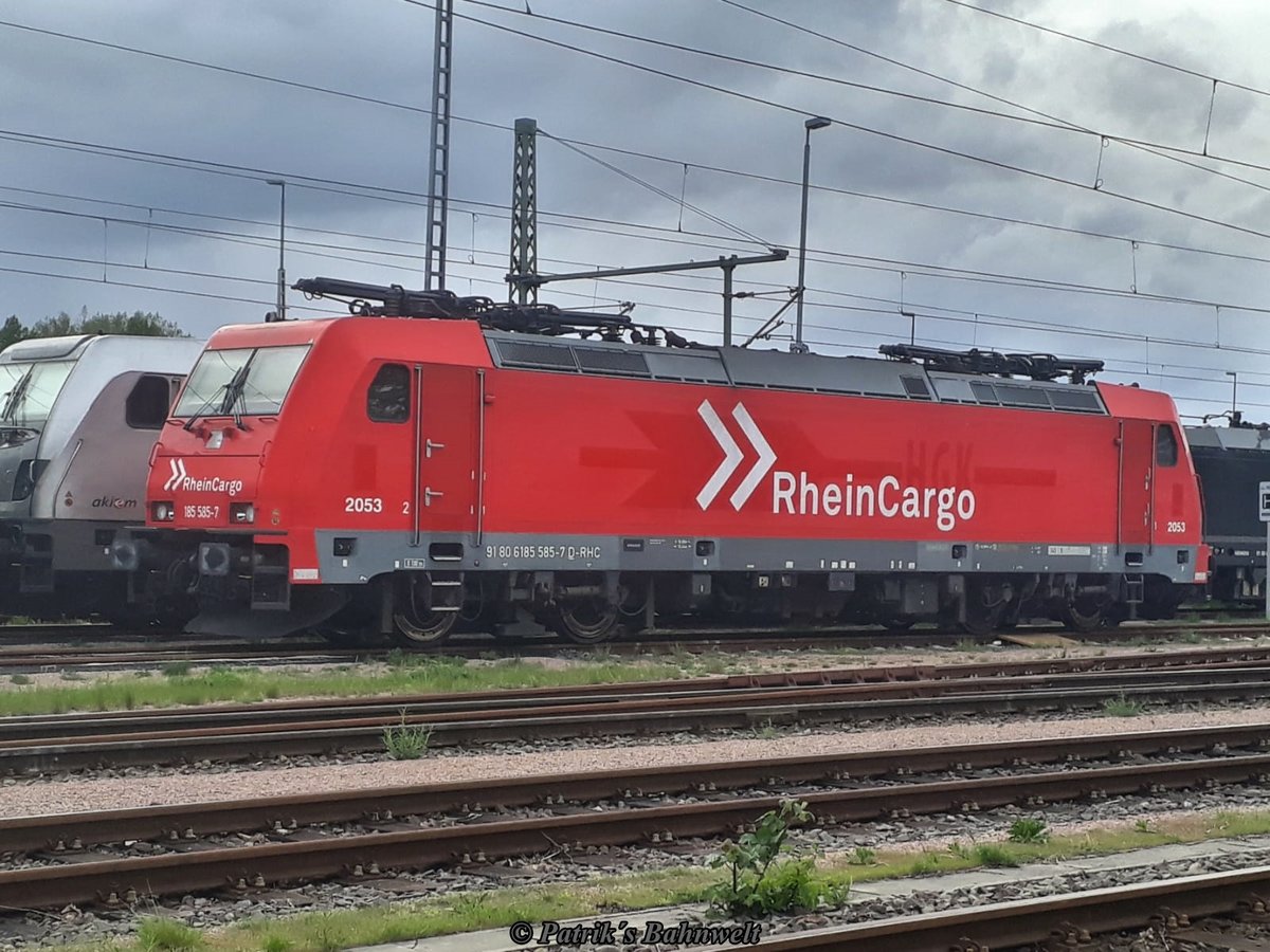 RheinCargo 185 585 abgestellt im Rbf. Hamburg-Hohe Schaar am 03.05.2019