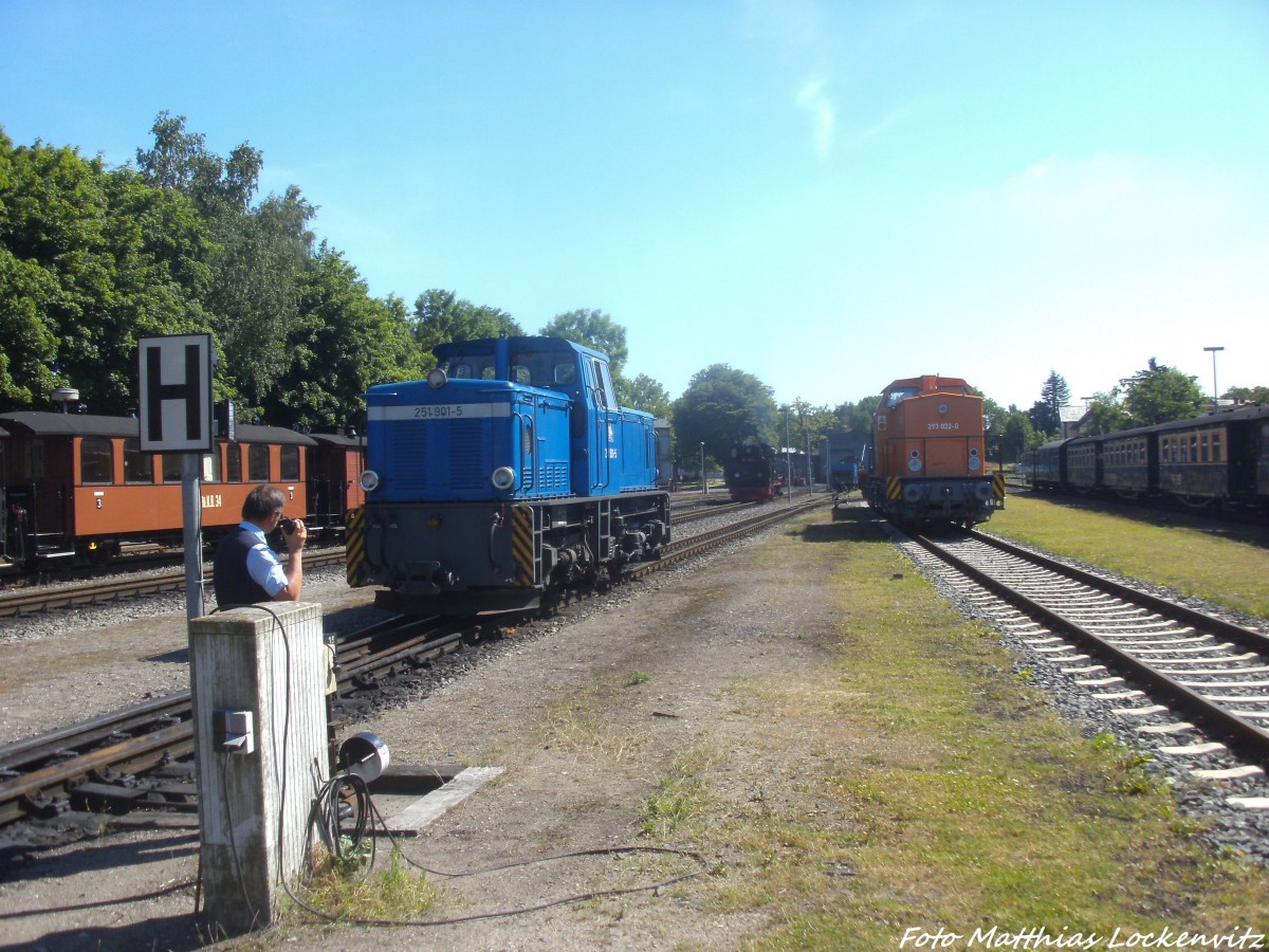 RBB 251 901 und MTEG 293 022-0 im Bahnhof Putbus am 10.6.14RBB 251 901 und MTEG 293 022-0 im Bahnhof Putbus am 10.6.14