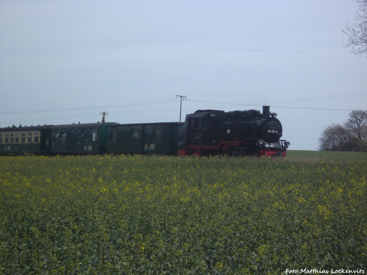 RBB 99 1781 kurz vor Putbus am 17.4.14