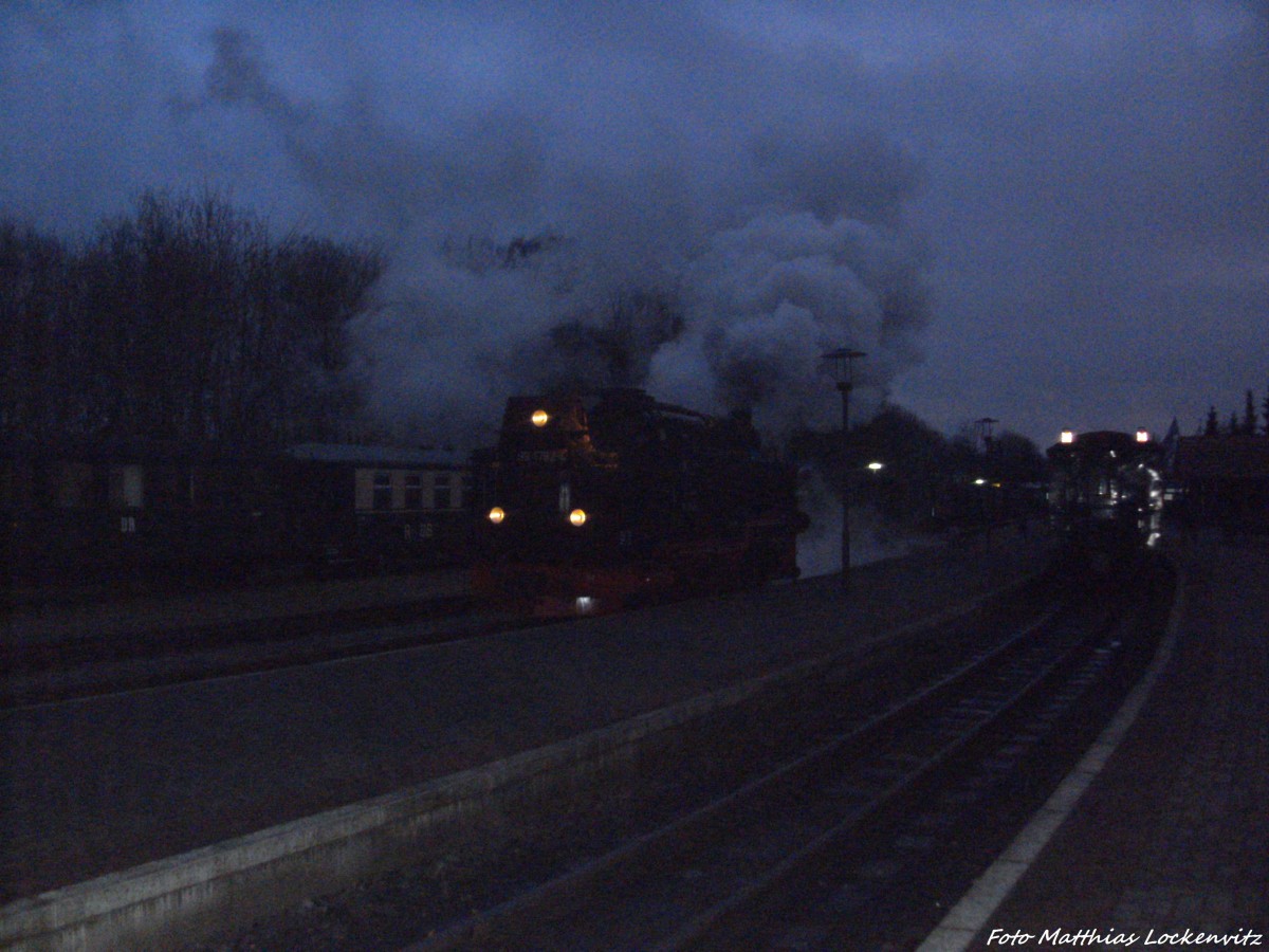 RüBB 99 1782 aufm Weg zu seinem Personenzug im Bahnhof Putbus am 5.1.14