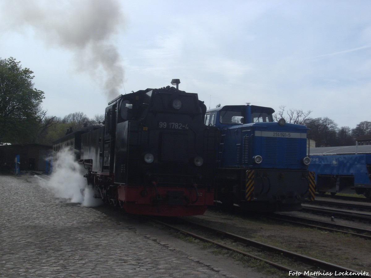 RBB 99 1782 beim rangieren im Bahnhof Putbus am 17.4.14