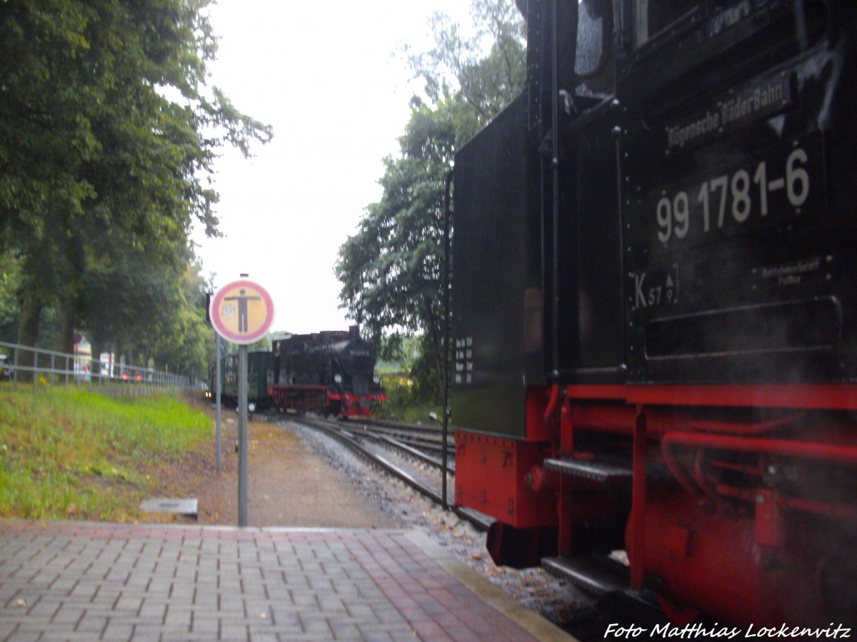 RBB 99 4011 beim einfahren in den Bahnhof Ostseebad Binz am 14.7.14