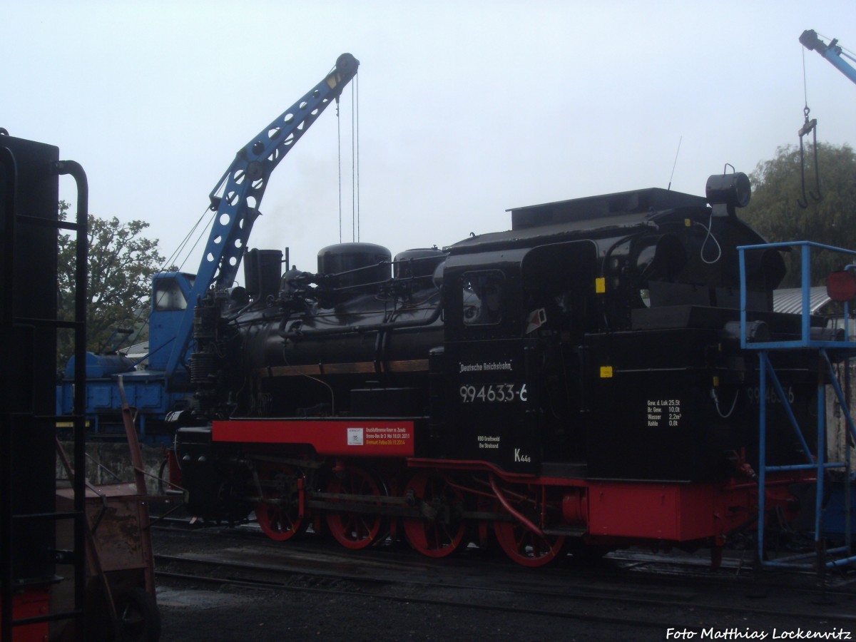 RBB 99 4633 (Mh 53) im kleinbahn BW Putbus am 11.10.14