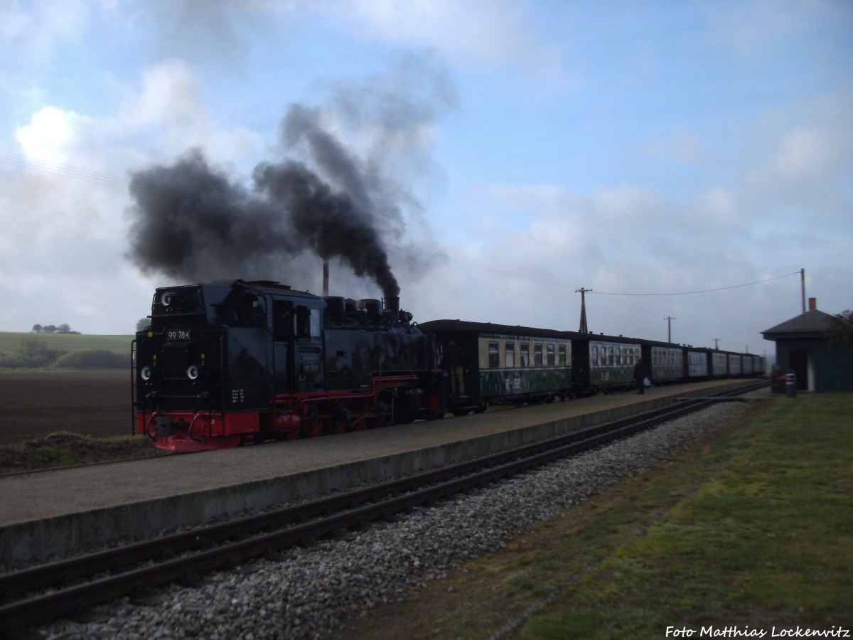 RBB 99 784 beim einfahren in den Hp. Seelvitz am 12.10.14