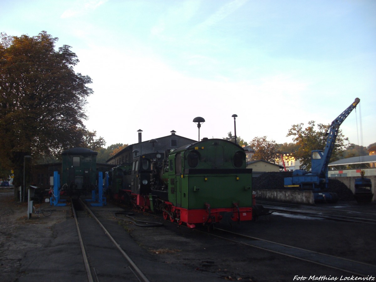 RBB Mh 53 / 99 4802 & Mh 52 abgestellt am Kleinbahn Bw Putbus am 7.10.13