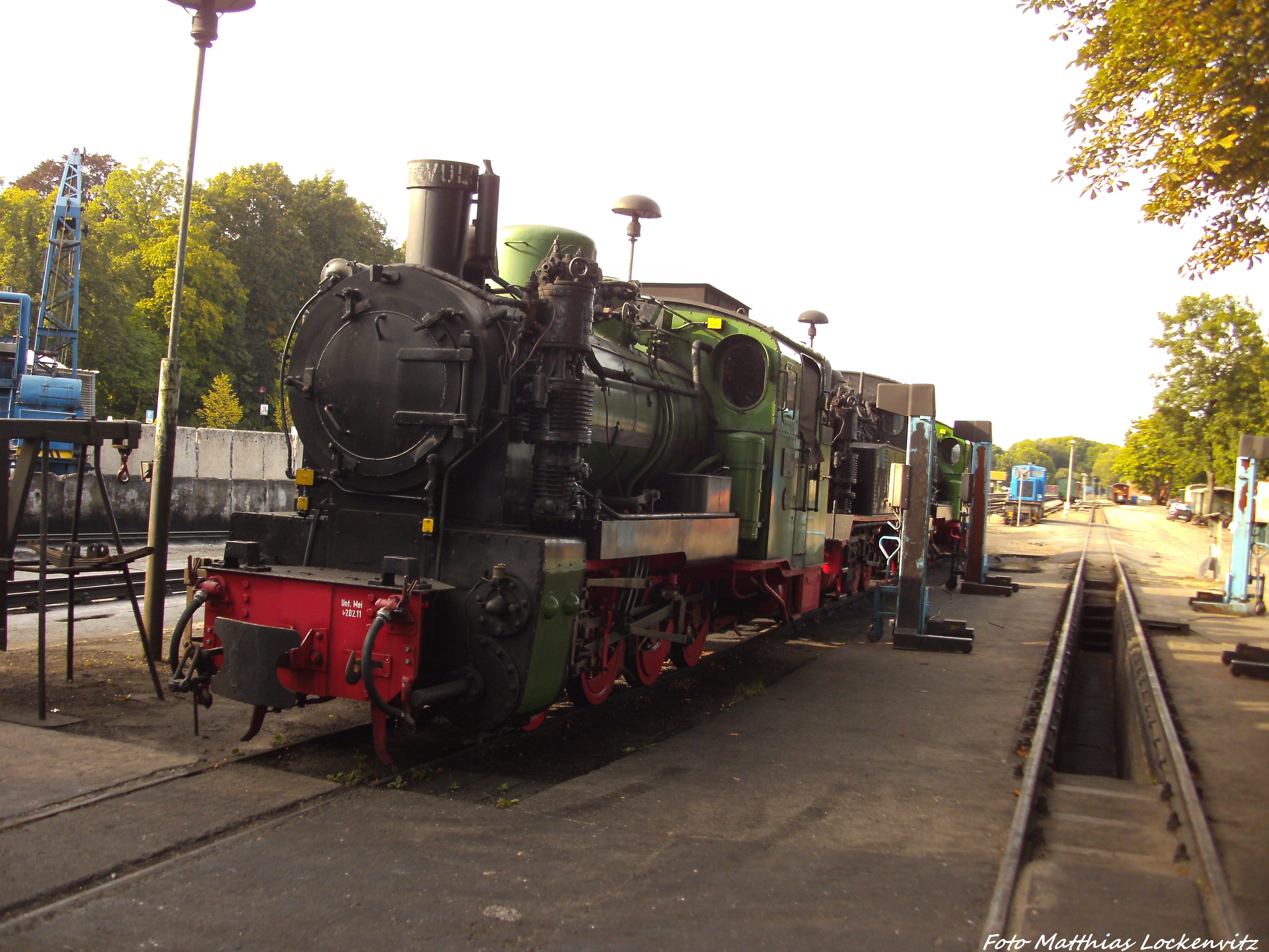 RBB Mh 53, 99 4802 & Mh 52 abgestellt am Kleinbahn BW Putbus am 29.8.13