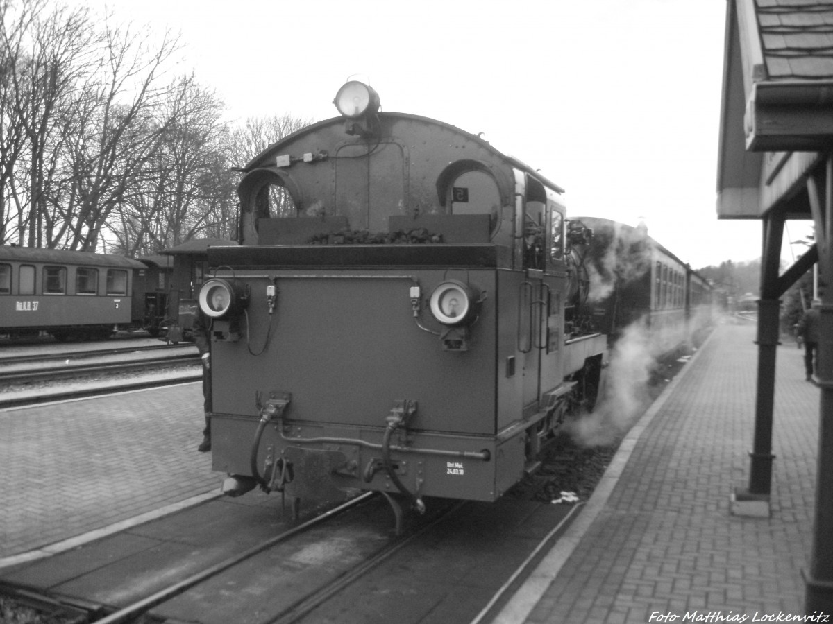 RüBB Mh52 beim Ranfahren an den Personenzug in Putbus am 20.1.14