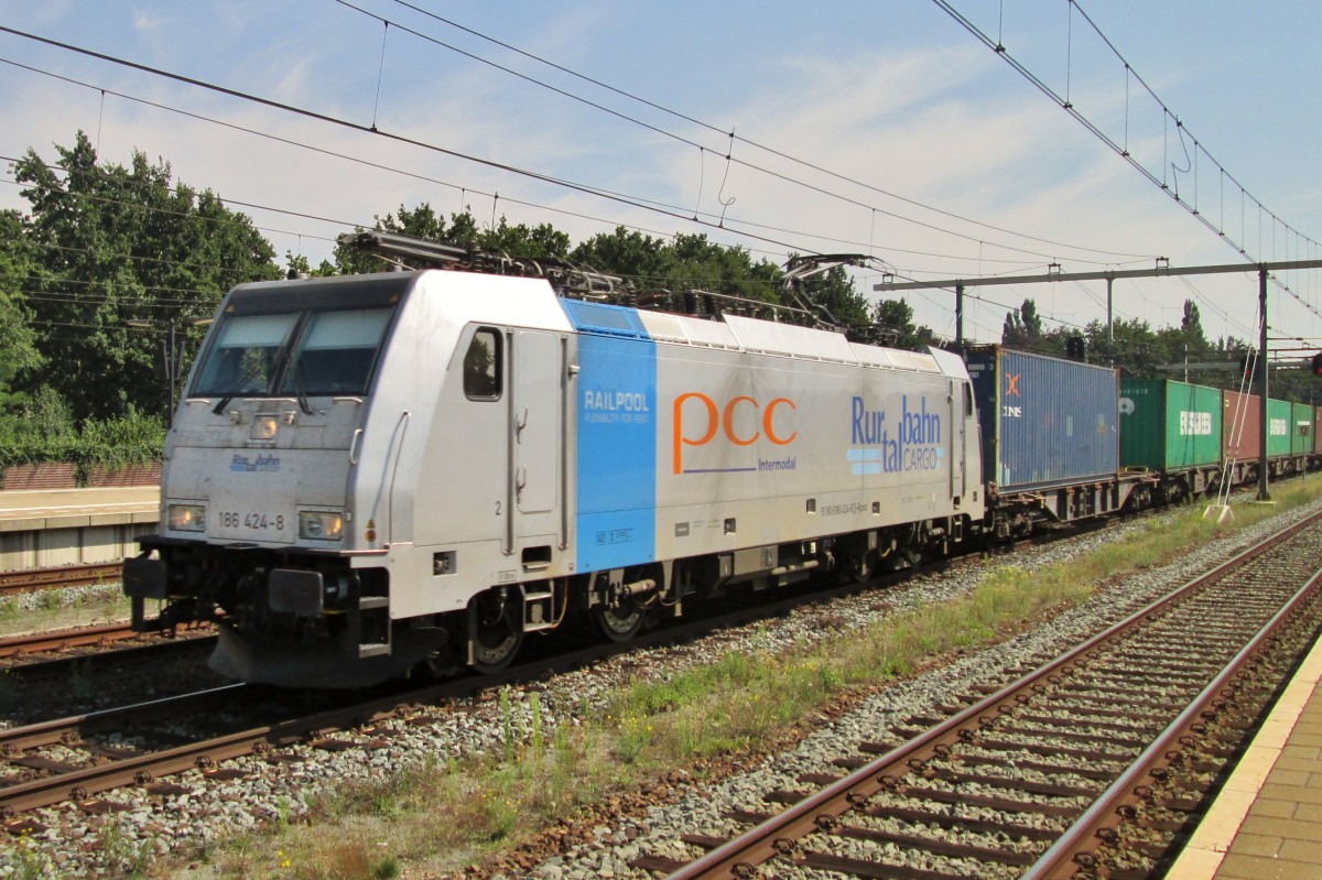 RurTalBahn 186 424 durchfahrt Boxtel am 22 Augustus 2015.