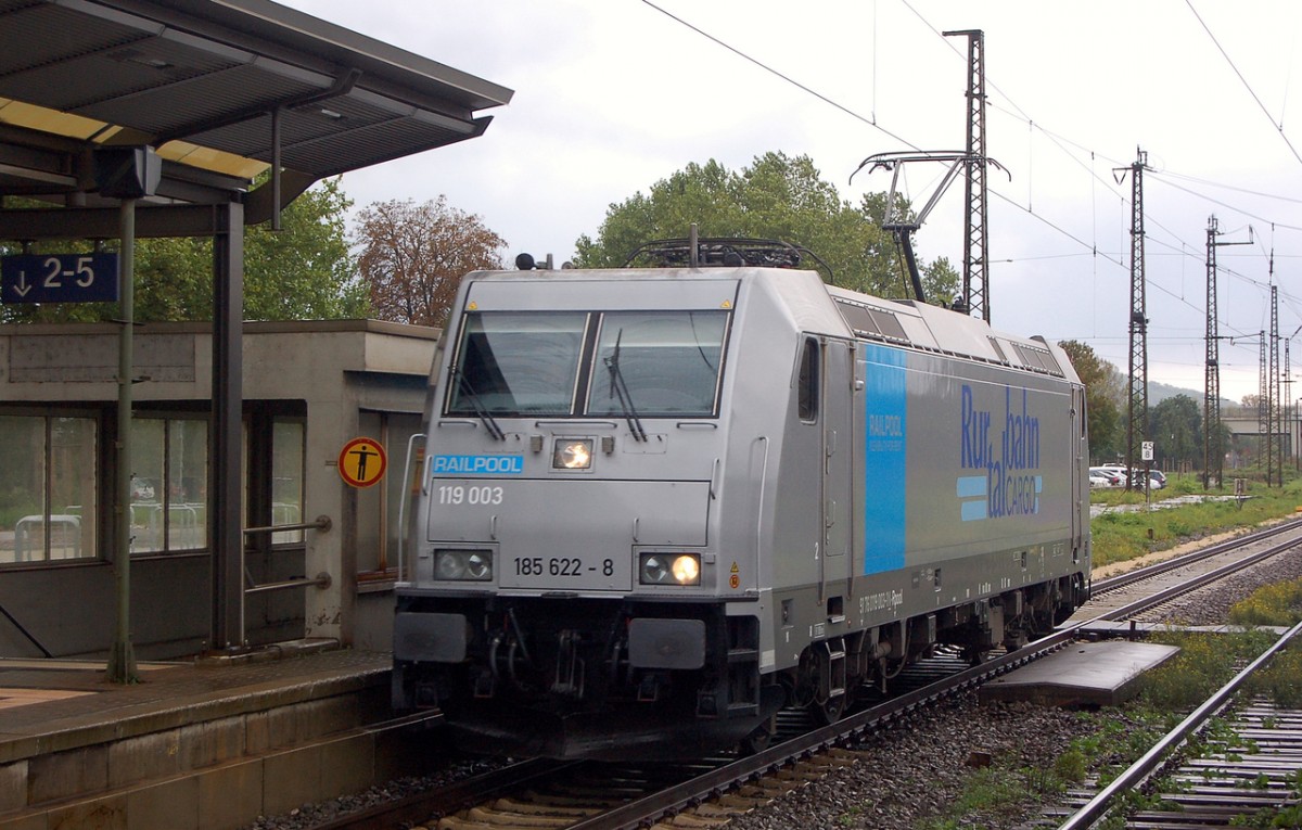 Rurtalbahn Cargo 185 622-8 als Tfzf Richtung Gro�korbetha, am 22.09.2014 in Naumburg Hbf. (Foto: dampflok015)