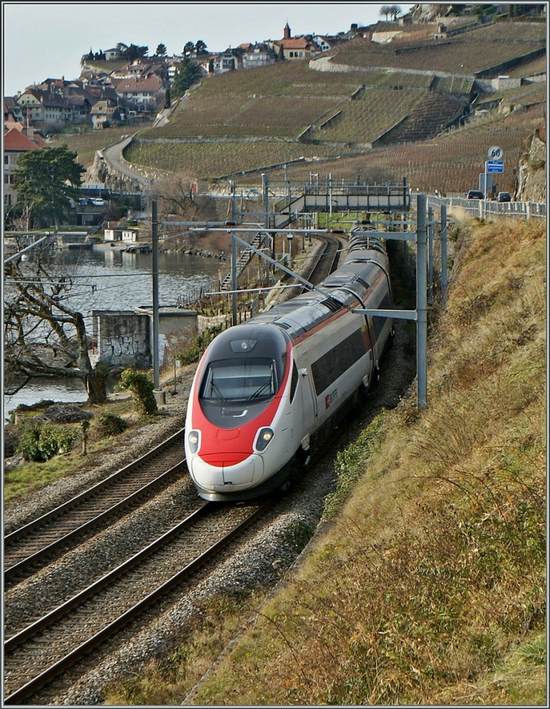 SBB ETR nach Milano kurz vor St-Saphorin und...
8. Jan. 2014