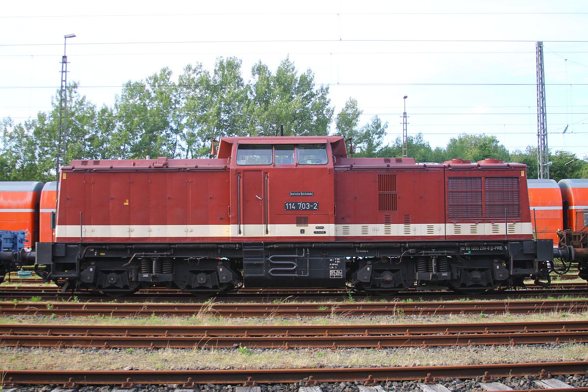 Seitenansicht der ex DR 112 703-2 (REV/V6a/STL/18.07.2017) in Flensburg Peelwatt 18.07.2023