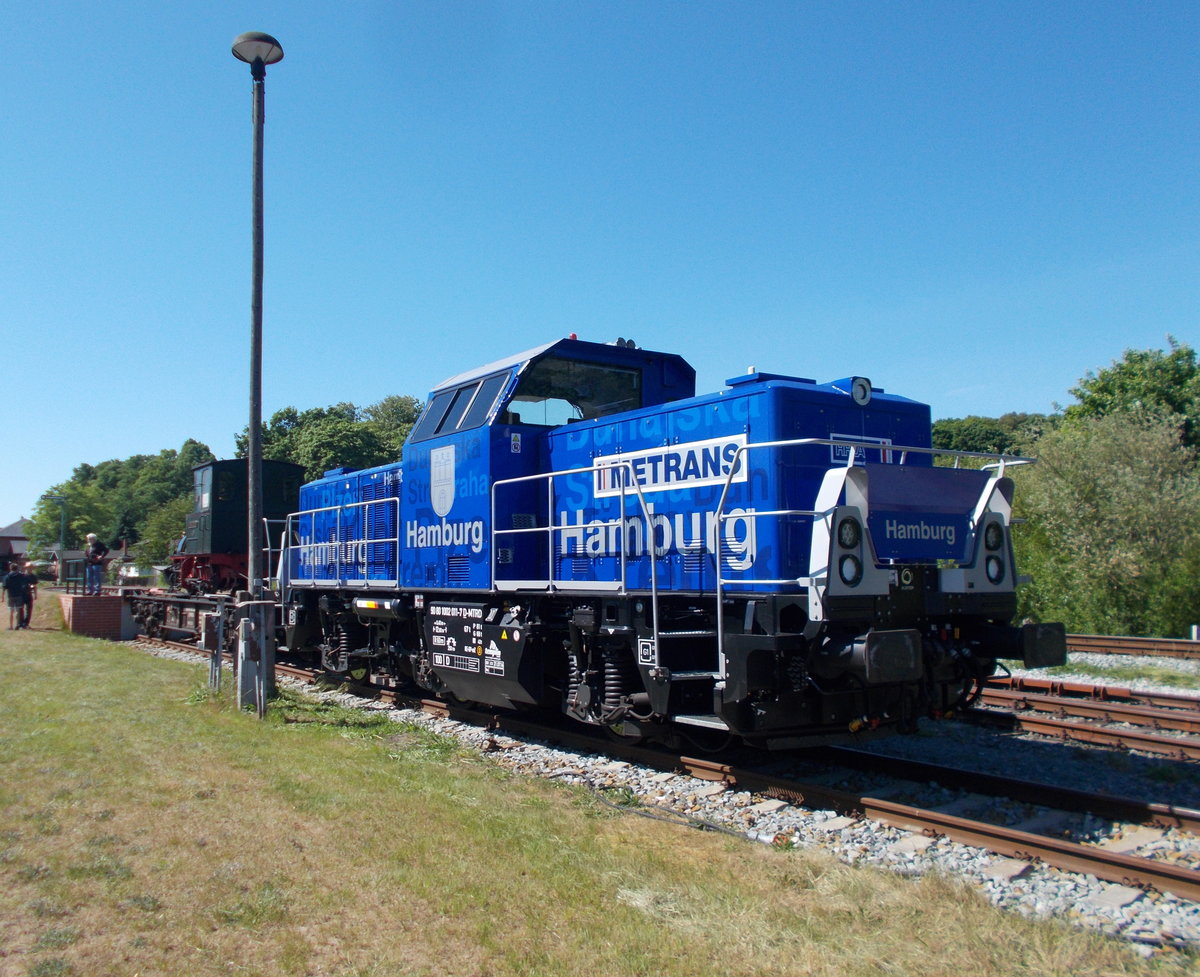 Sie brachte die Dampflok  FRANZBURG ,am 25.Mai 2018,von Bruchhausen Vilsen nach Putbus die METRANS: 1002 011.