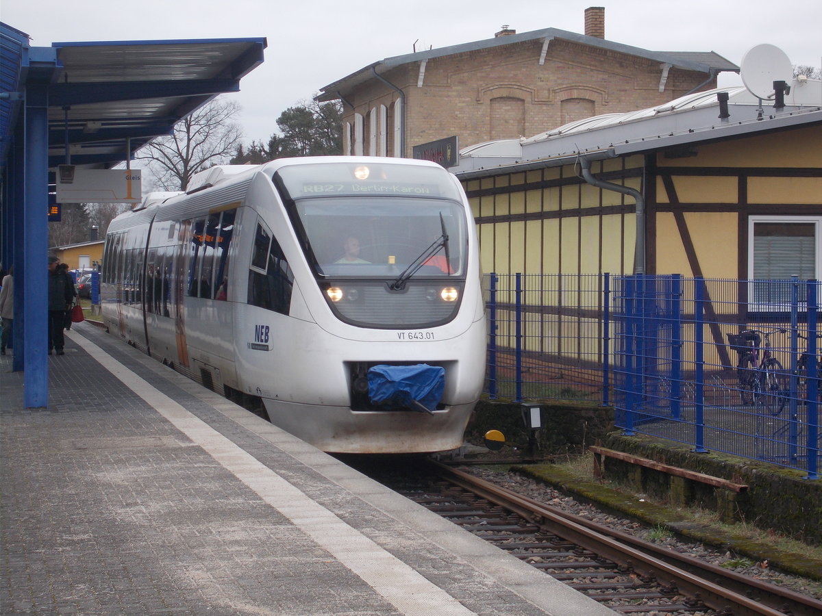 Sogar den NEB VT643.01 konnte ich,am 24.Januar 2018,in Basdorf fotografieren.