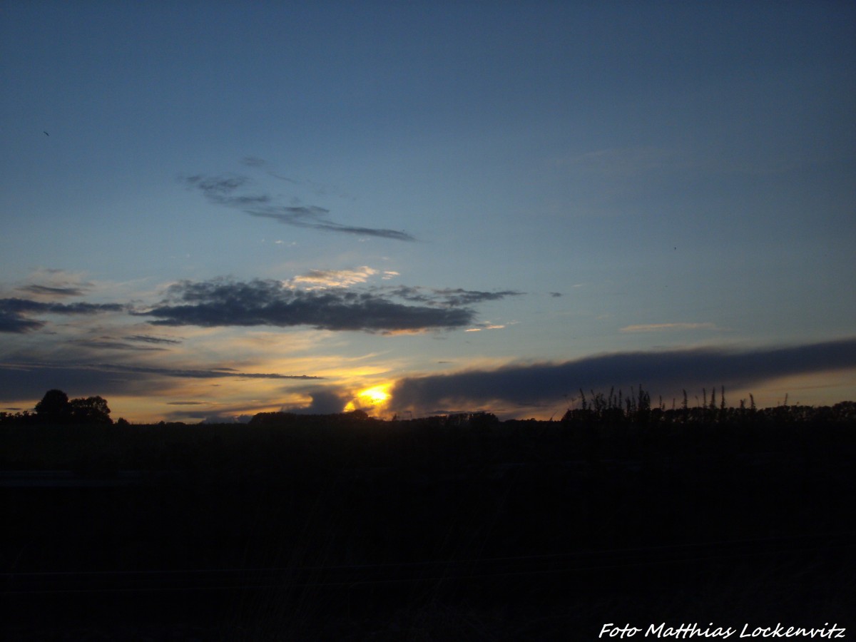 Sonnenuntergang ber der Insel Rgen am 23.8.14