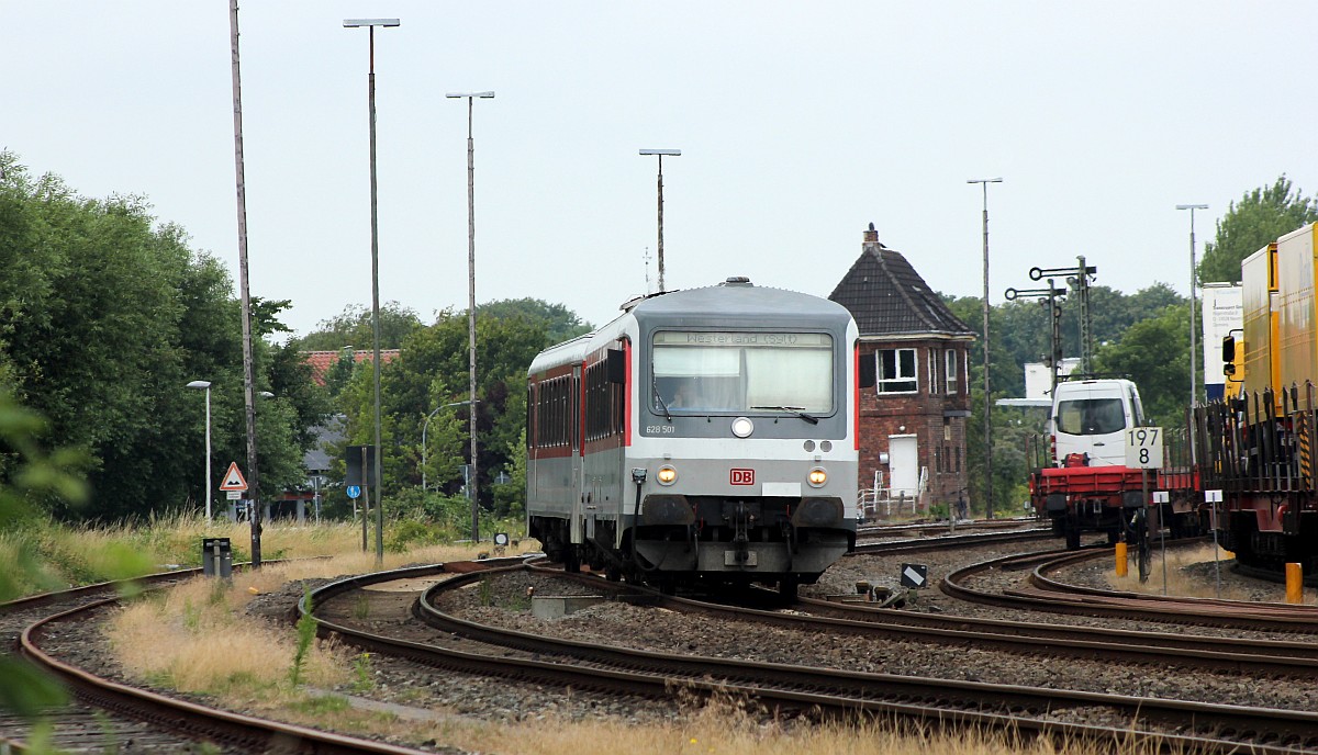 SSP 628/928 501  Hörnum  auf Rangierfahrt zum SyltShuttle nach Westerland. Niebüll 25.07.2020