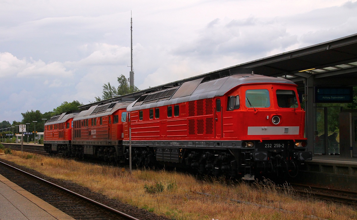 Start der Marschbahn-Umleiter 2014: DB 232 259-2(REV/BCS X/30-04.14) Husum 13.07.2014 