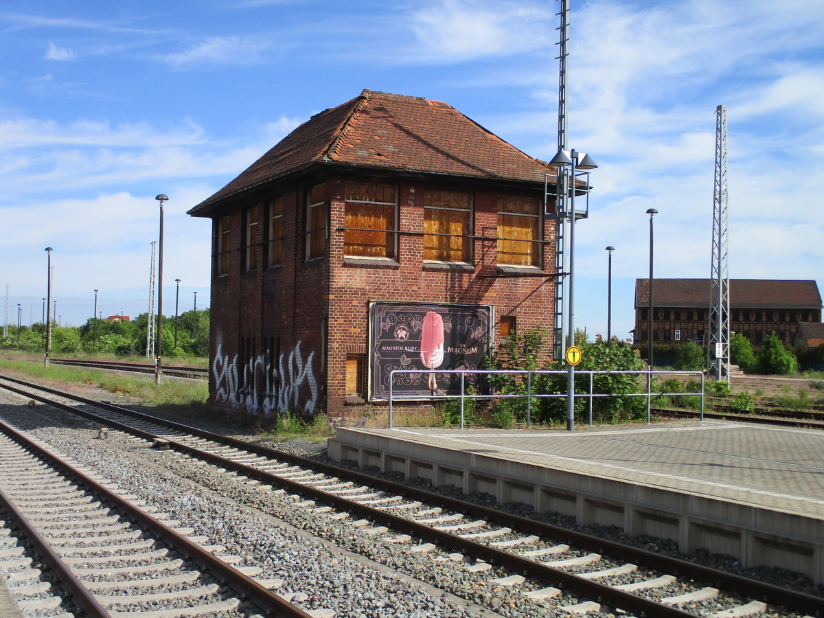 Stellwerk Am,am 30.Mai 2020,im Bahnhof Arnstadt.