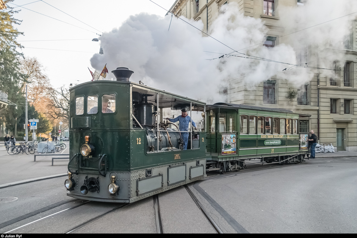 SVB, Dampftram G 3/3 12, Schwanengasse, 4. Dezember 2016