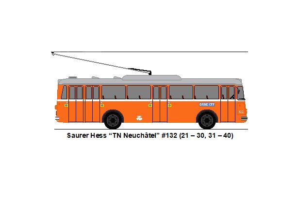 TN Neuchtel - Nr. 132 - Saurer/Hess Trolleybus (ex Nr. 32)