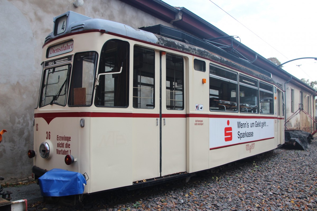 Tw 36 am 26.10.2013 abgestellt im Depot. (Foto: M. Enke)