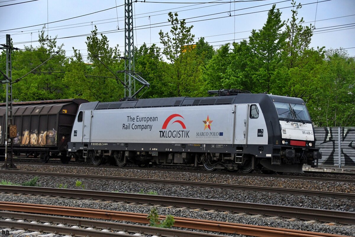 TXL 185 408-2 zog einen mischer durch hh-harburg,10.05.22