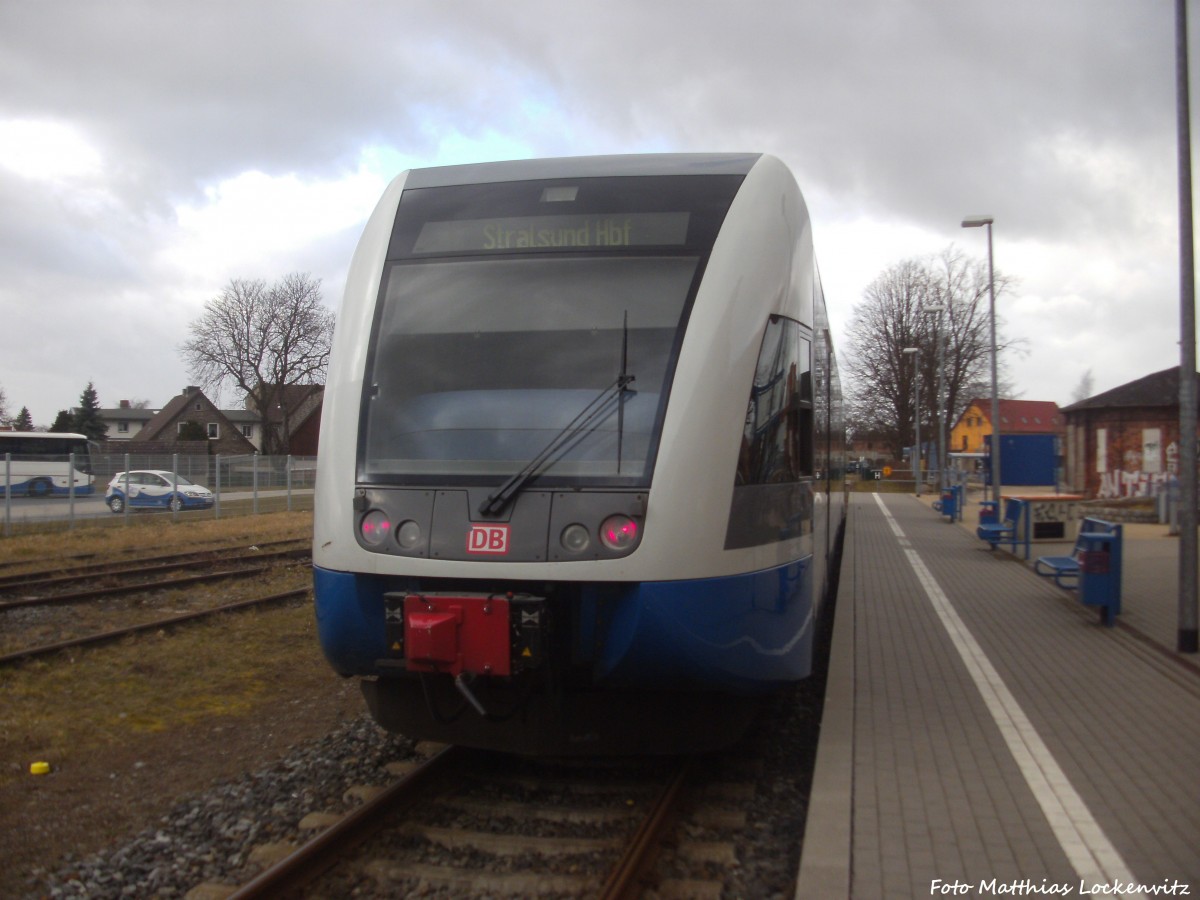 UBB GTW 2/6 im Bahnhof Barth am 16.3.14